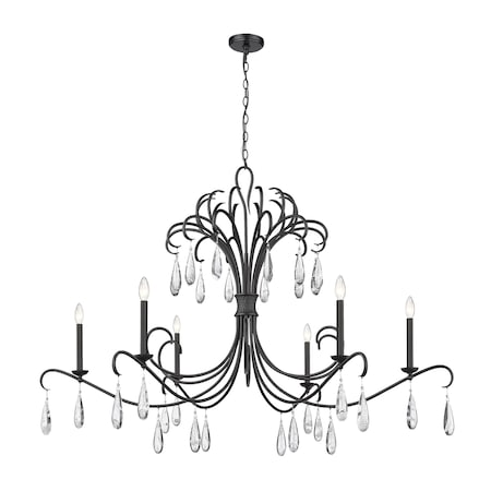 Z-Lite Amara Chandelier, 6-Light, 58.75 In.W x 34 In.H, Matte Black/ 3039-59MB